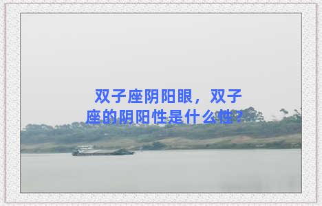 双子座阴阳眼，双子座的阴阳性是什么性？