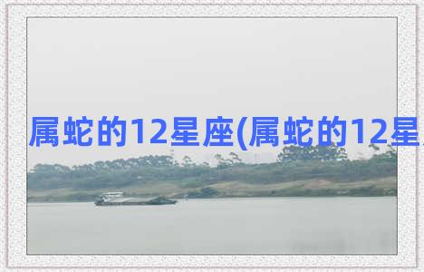 属蛇的12星座(属蛇的12星座是什么)