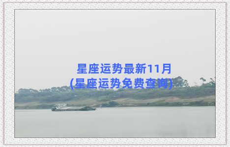 星座运势最新11月(星座运势免费查询)